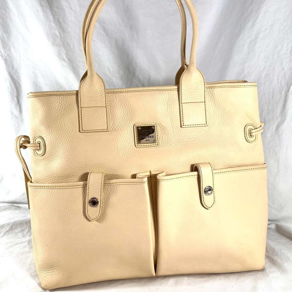 DOONEY and BOURKE Authentic Vintage Ivory Leather Tote Satchel Bag